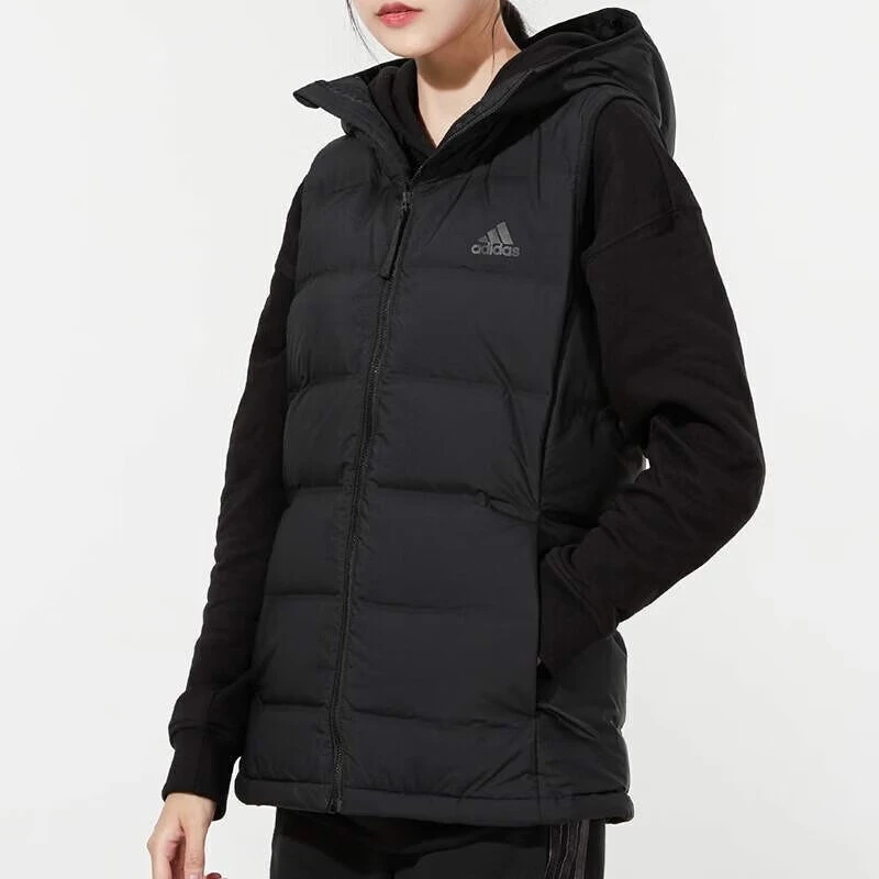 adidas阿迪达斯女子运动保暖舒适羽绒连帽马甲 BQ1943