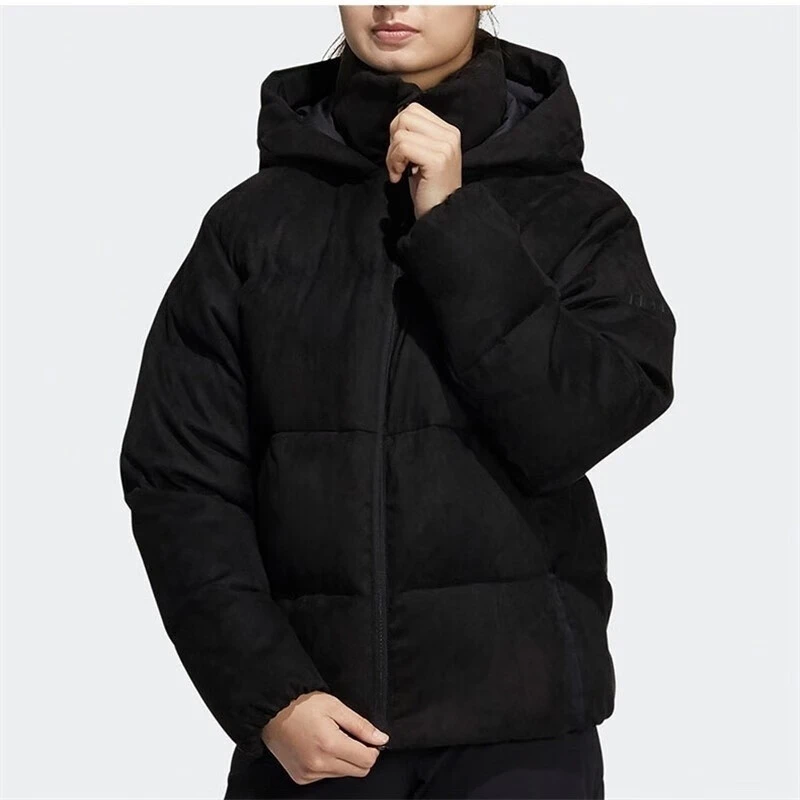 adidas阿迪达斯保暖加厚冬季秋冬女款宽松黑色运动羽绒服H20810