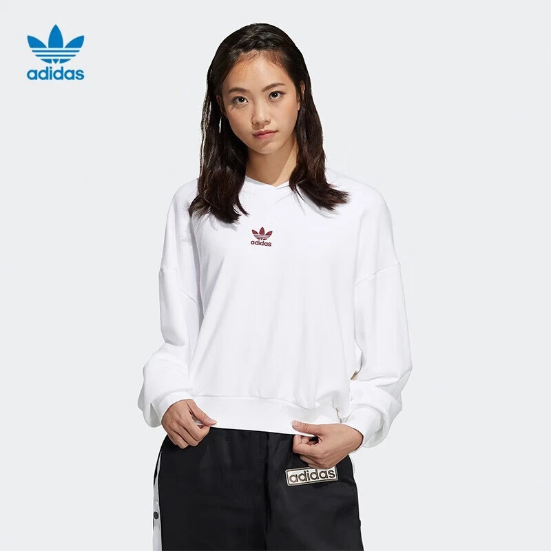 adidas阿迪达斯三叶草女装运动服舒适休闲保暖卫衣套头衫HD0343