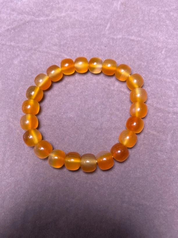 玛瑙珠子老型珠子手串“果冻橙”一般的感觉尺寸约:8.5x10mm