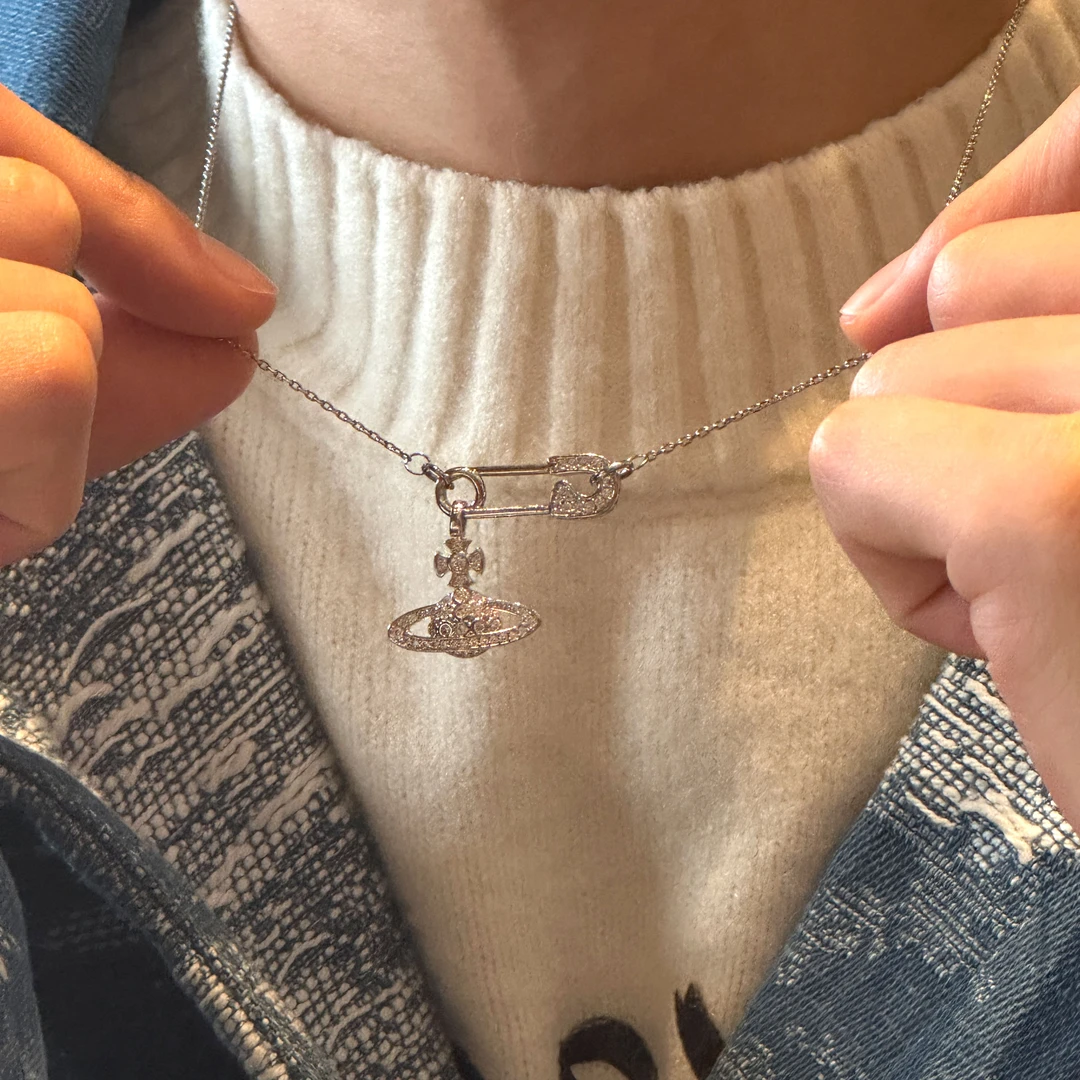 钛钢项链 满锆星球链男款 街头欧美嘻哈钛钢百搭配饰吊坠轻奢时尚