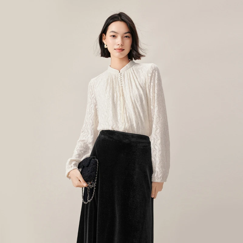 【衣衣专属】伊芙丽新中式风格吊穗蕾丝衬衫温柔系小上衣1EA922651
