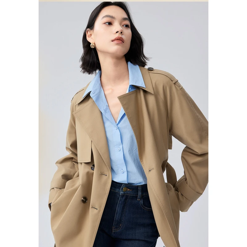【衣衣专属】伊芙丽卡其色时髦大气风衣早秋外套女秋1F7960241