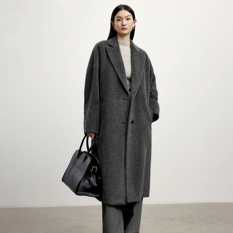 伊芙丽高级感经典百搭中长款大衣2025冬季新款外套女1FA971471Q