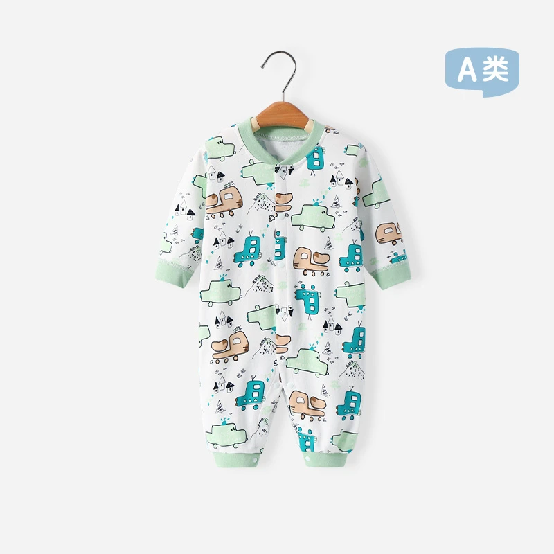 初生宝宝纯棉连体衣新生婴儿无骨连身衣满月爬爬服秋冬四季款哈衣