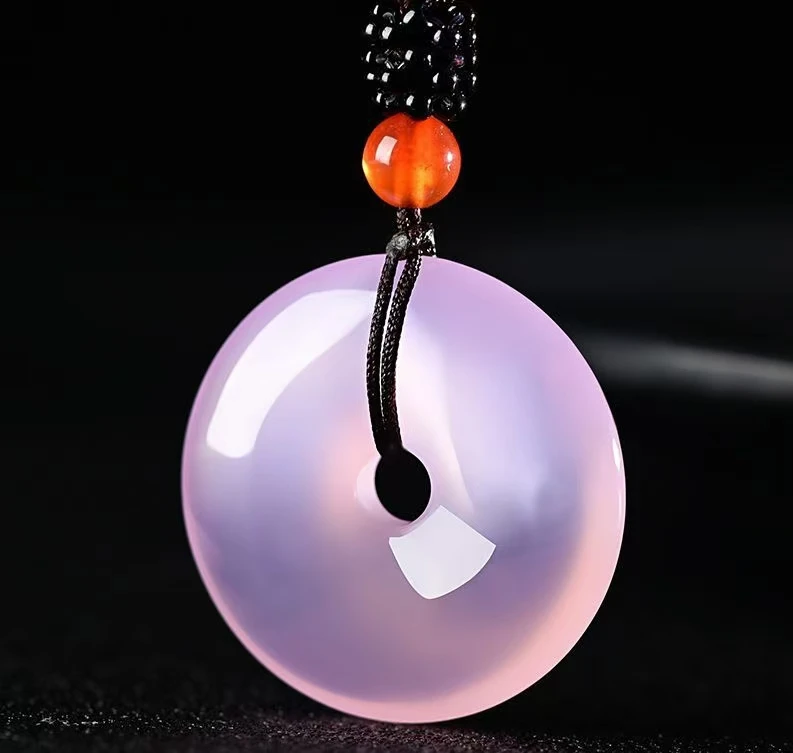 巴西粉紫色平安扣吊坠（多样性发其一）配绳QS-0438