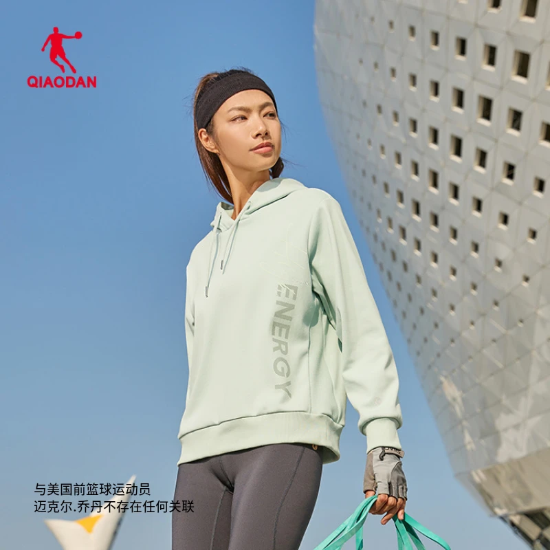 中国乔丹运动卫衣女春季连帽透气休闲针织上衣女EWD42232711