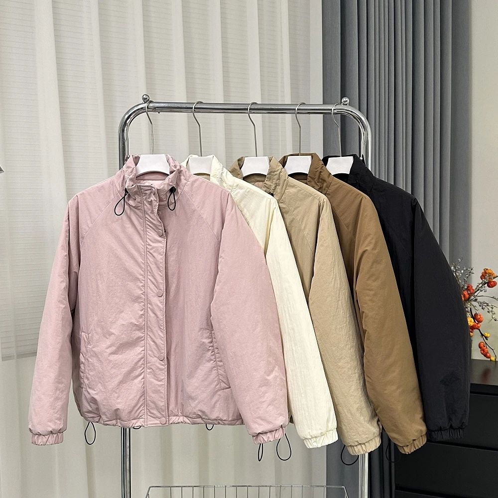 「韩系小棉服」内里菱格绗棉工艺秋冬保暖宽松休闲百搭立领棉衣S008