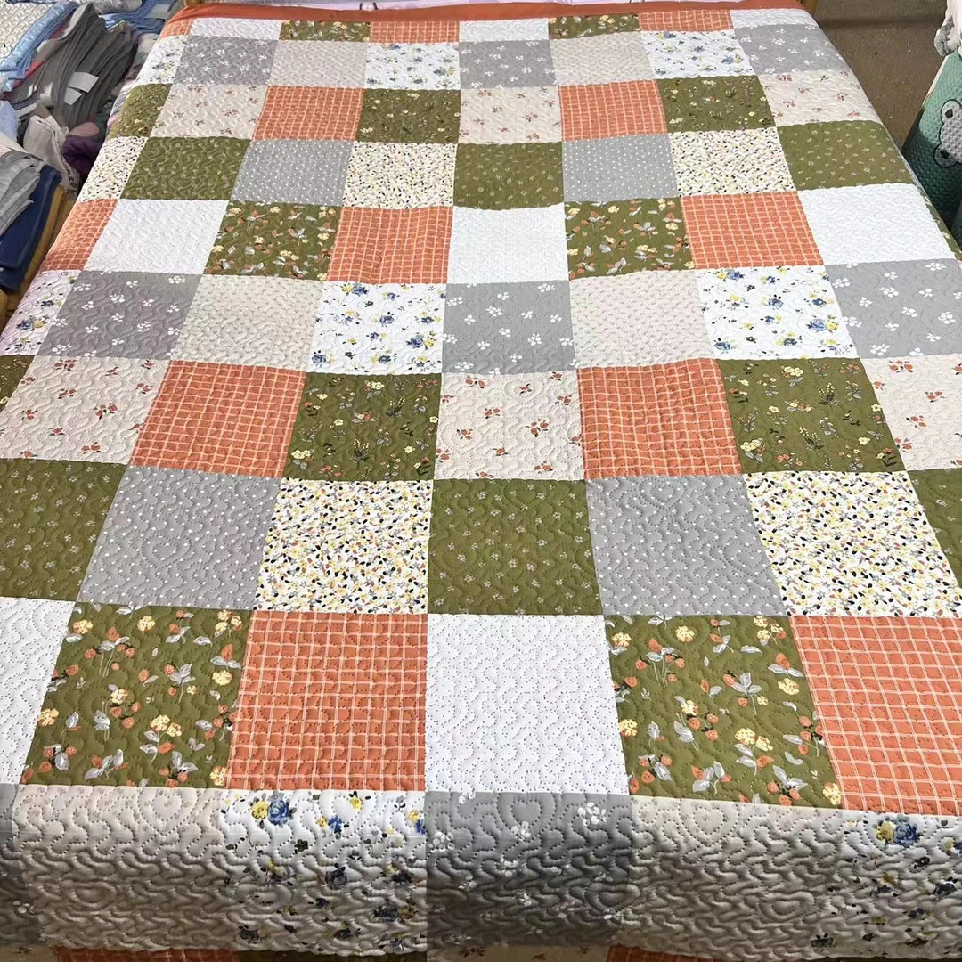 【云锦棉百福格】宽边水洗床盖舒爽触肤感约2.2*2.4米单床盖