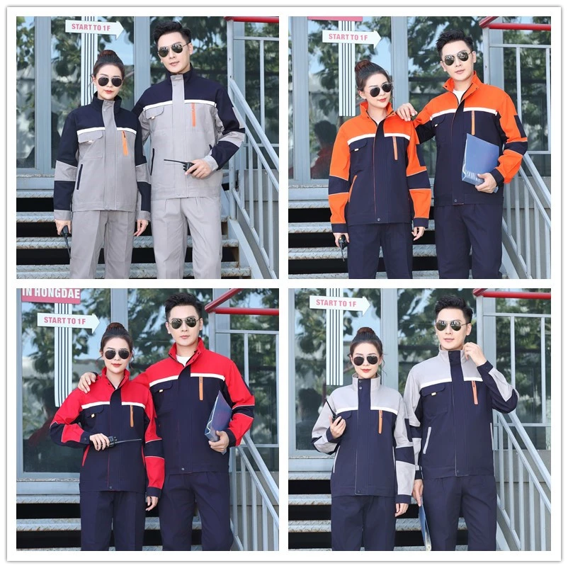 纯棉工作服套装男加厚耐磨劳保服长袖工厂车间维修汽修服装修工装