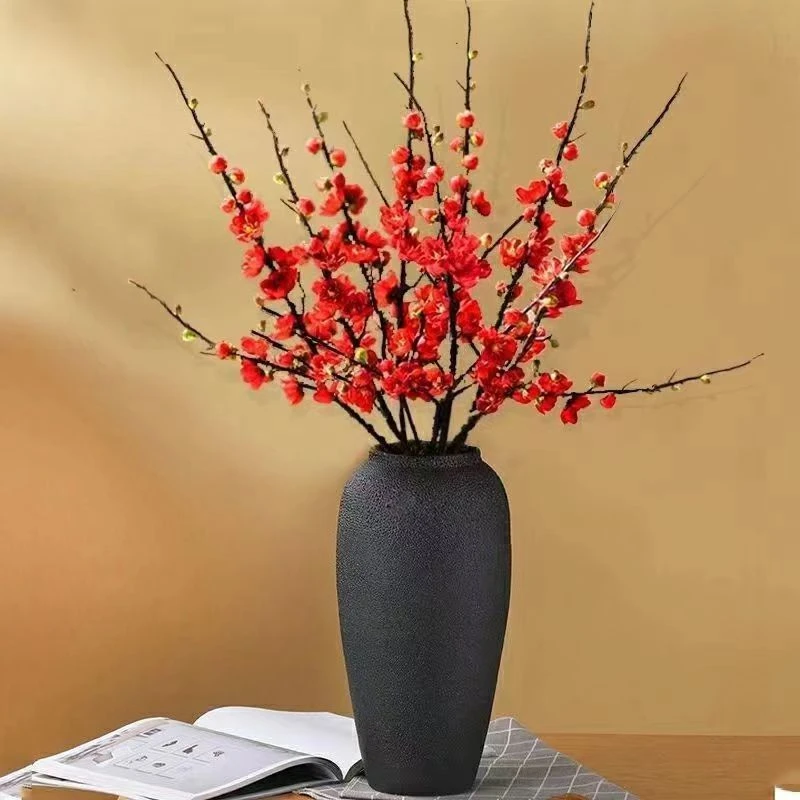 【遇水开花】新干枝红梅腊梅带苞红梅花枝耐寒好养室内年宵花卉水培