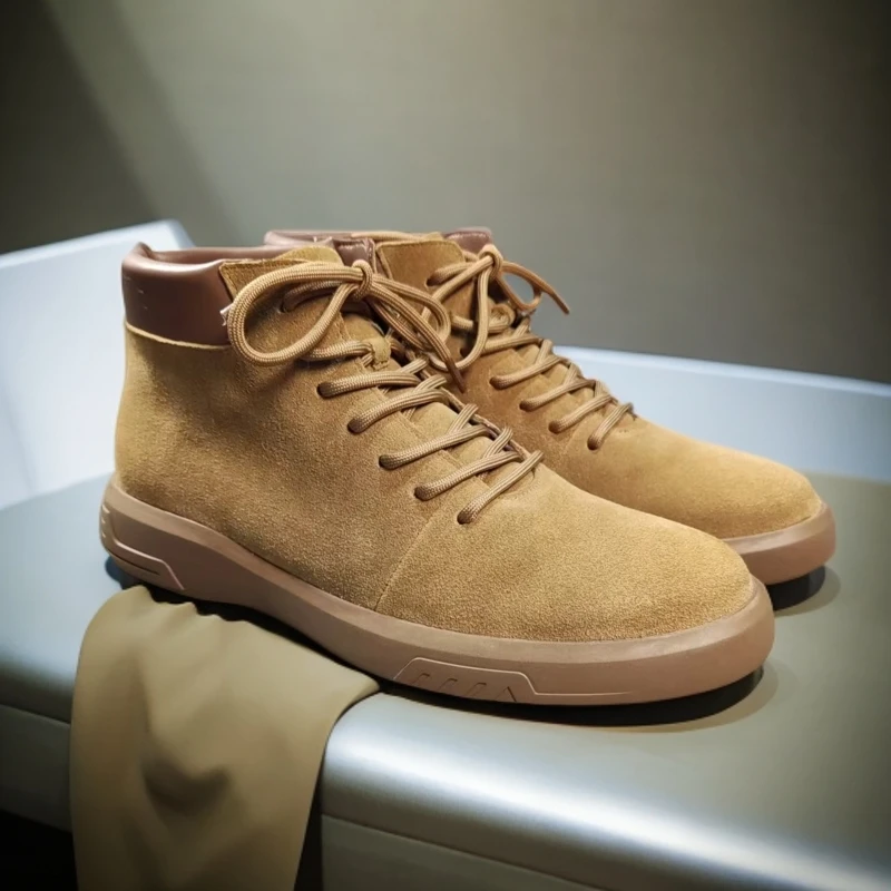 陈老师的鞋柜自制牛反绒男真皮马丁靴保暖透气二棉短靴工装靴男款