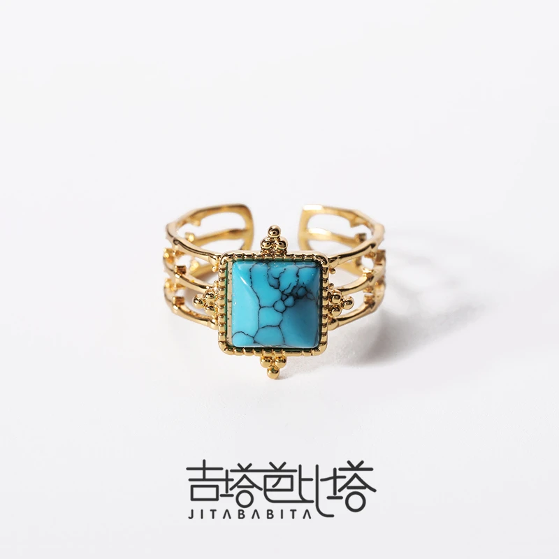 吉塔芭比塔 铜合金戒指 【五金女孩】彩色冷淡风戒指女指环 JT-258