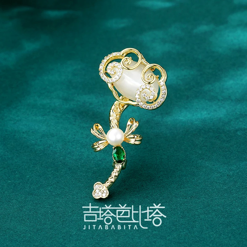 铜合金胸针 古风国潮气质轻奢高档时尚国风配饰精致如意  JT-389