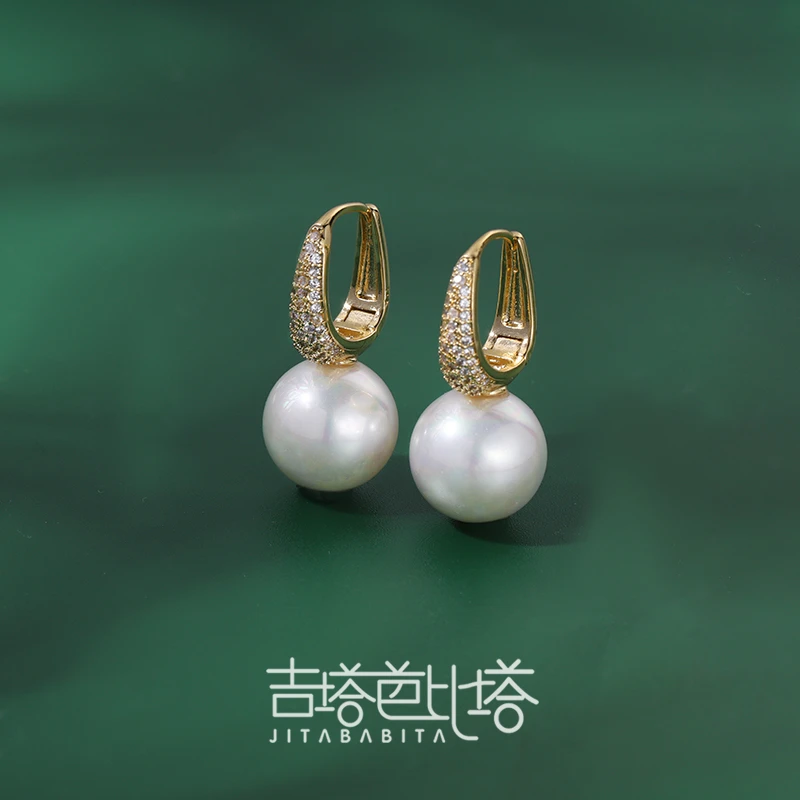 吉塔芭比塔 铜合金耳饰 气质经典设计感白色小灯泡耳饰  JT-751