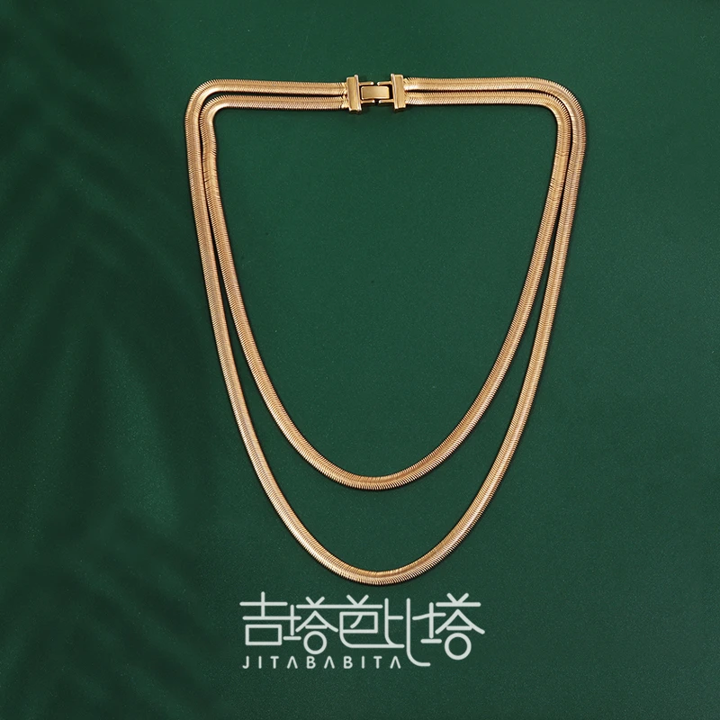 吉塔芭比塔 铜合金项链 法式双层项链简约小众 JT-492