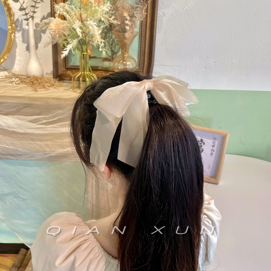喜萌香蕉夹竖夹马尾发夹后脑勺蝴蝶结头饰气质小清新弹力横夹甜美