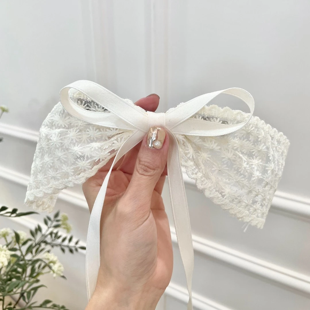 喜萌蕾丝蝴蝶结弹簧夹发夹森系仙美夹子头饰女发饰网红百搭气质