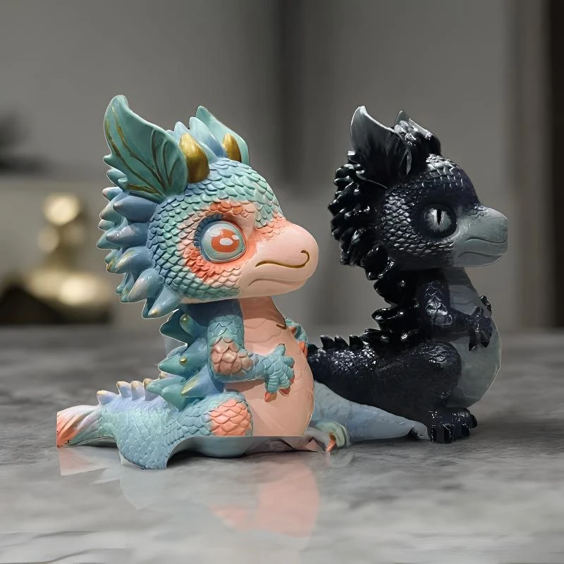 龙年DIY石膏娃娃龙宝填充涂色白坯涂鸦玩具画画彩绘玩具艺术上色