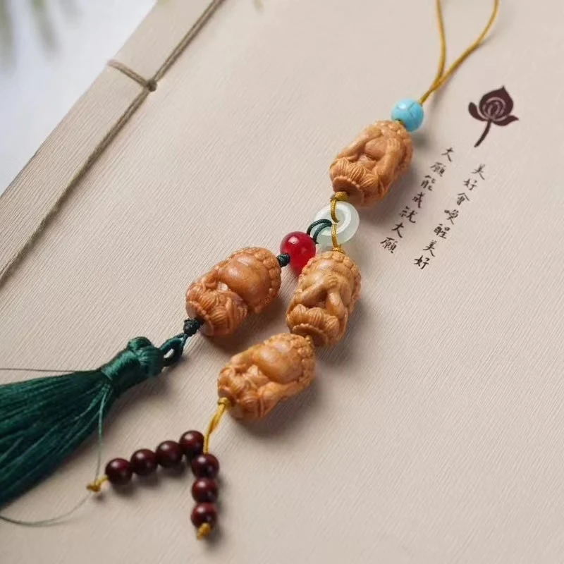 檀香四不小和尚挂饰创意