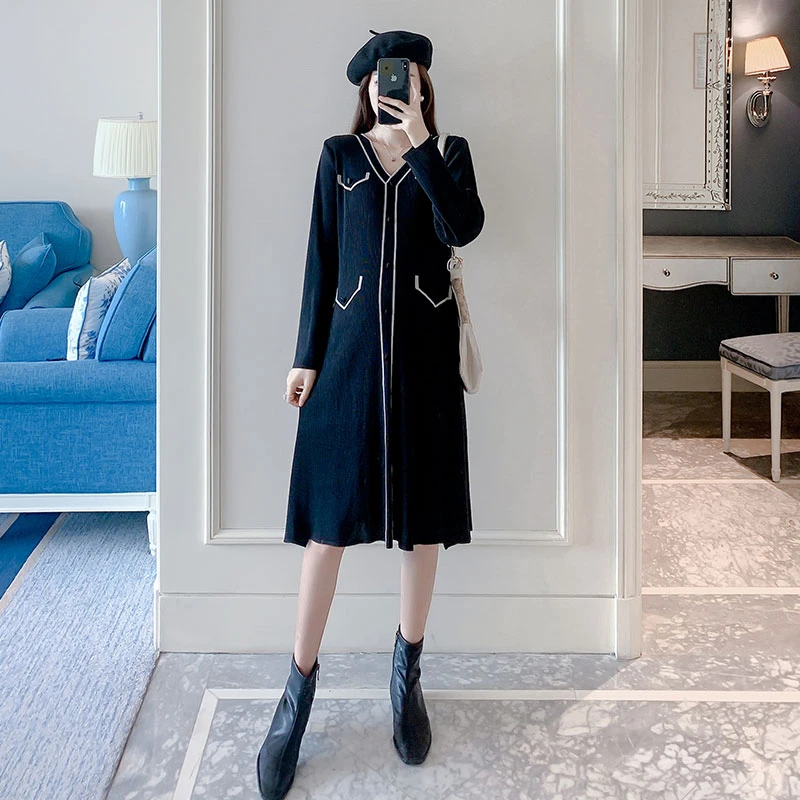 【气球】2023孕妇连衣裙百褶时尚孕妈潮流连衣裙长袖裙子大码