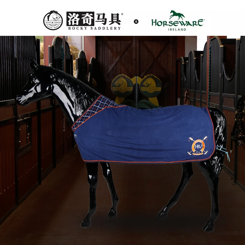 horseware方格纯色拼接抓绒马衣 保暖马术马房HW18029