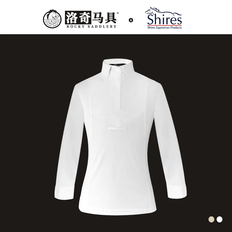 清！shires儿童成人马术衬衫透气白色骑士装备 洛奇马具8102059/64