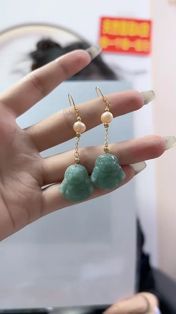 【闪购商品】翡翠首饰未镶嵌佛公耳环（多样性发货发一件