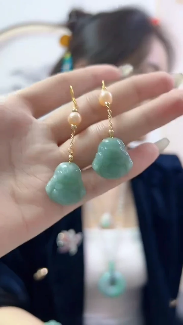 【闪购商品】翡翠首饰未镶嵌佛公耳环（多样性发货发一件