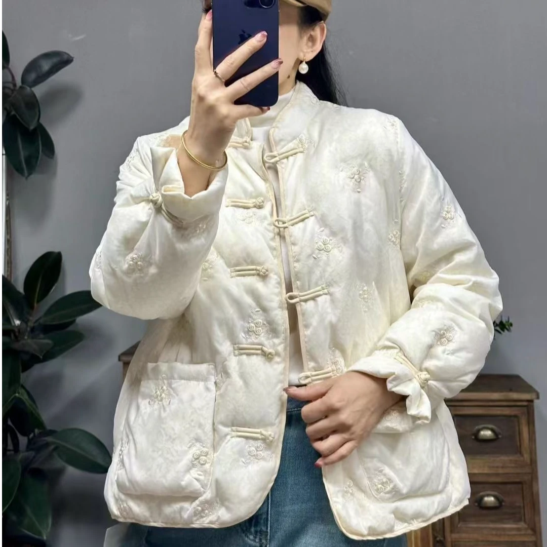 新款气质棉衣新中式手工盘扣高级冬季夹棉加厚保暖棉衣