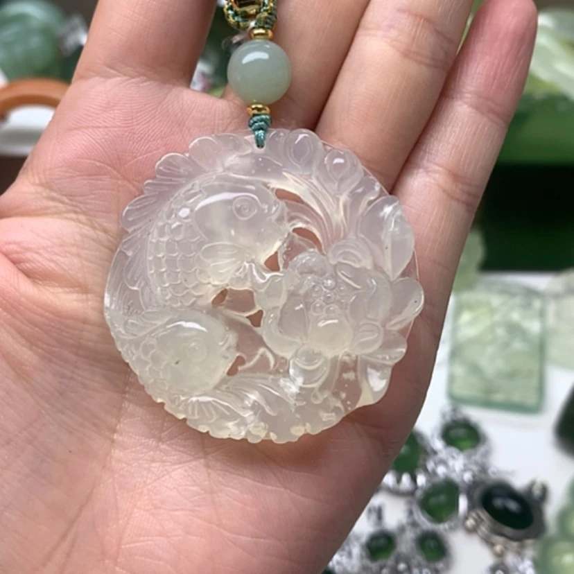 【闪购商品】蛇纹石玉吊坠未镶嵌蓝**云