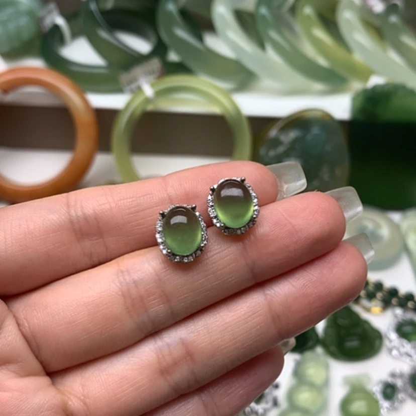 【闪购商品】蛇纹石玉吊坠银S925镶嵌