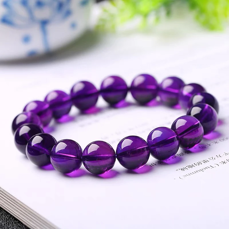 10mm-12mm紫水晶手链女 学业事业情侣闺蜜同款礼物 礼盒包装