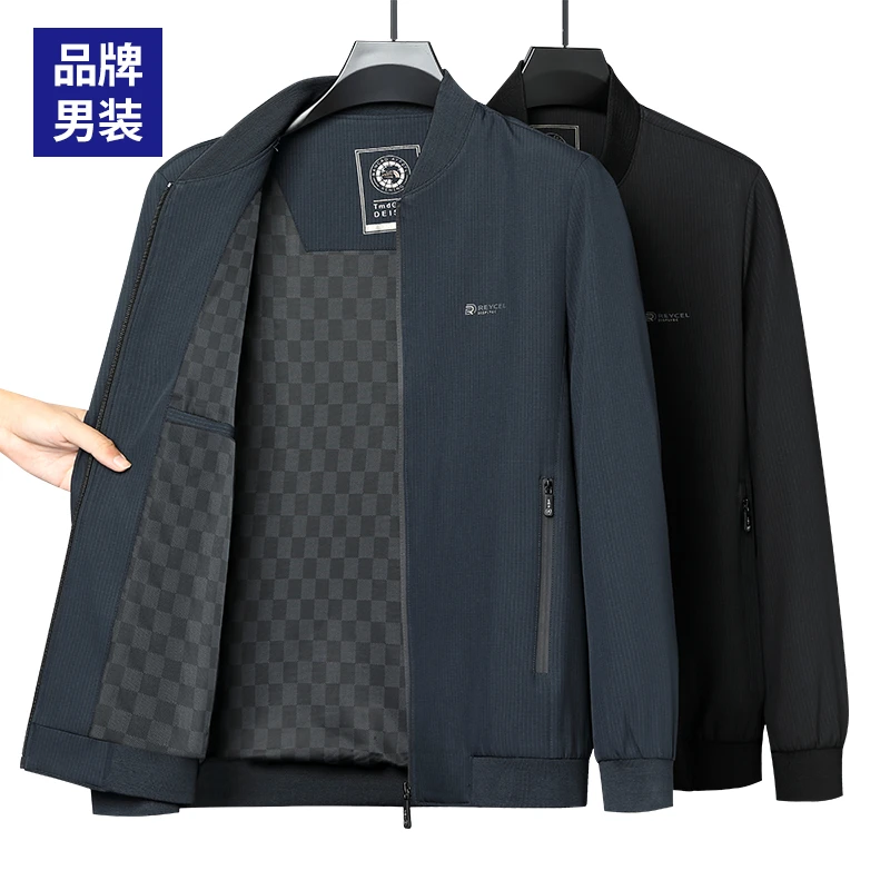 【商场男装】中年中老年男士夹克春秋季爸爸秋装外套棒球领休闲衣服