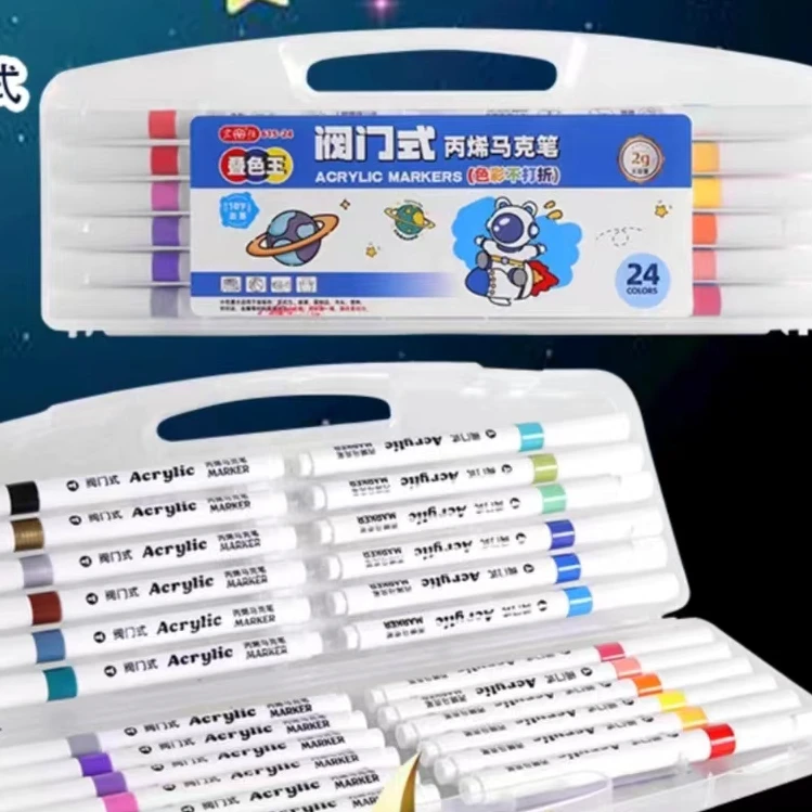 宏强24色阀门式丙烯马克笔615