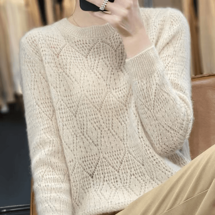 白家【菱形挑空】圆领设计款时尚百搭上衣套头百搭03-8