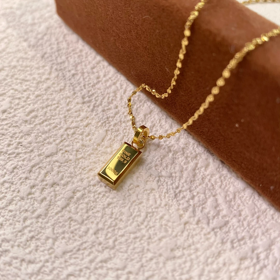 钛钢项链 【mini砖块】满天星迷你精致ins风几何小方块锁骨链8412