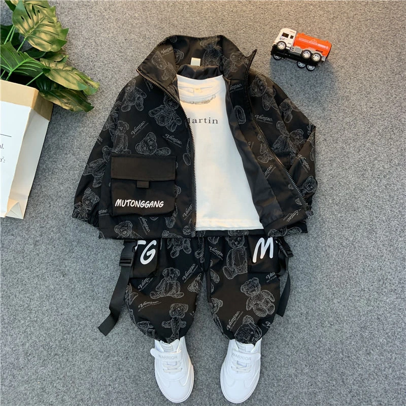 男童春秋装套装时尚新款洋气儿童装男孩秋季痞帅宝宝薄款工装衣服