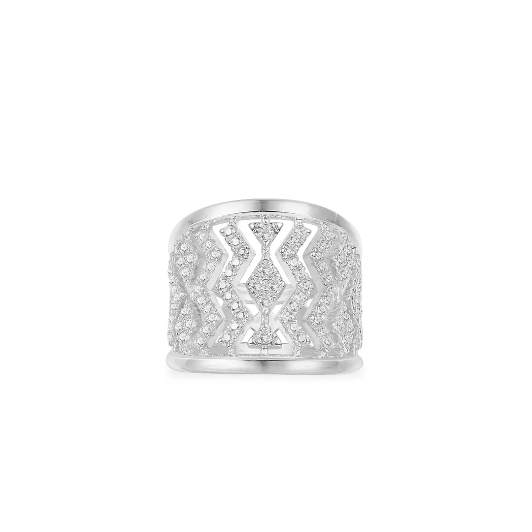 APM Monaco 925银合成锆石戒指 银白色镶晶钻个性戒指A21367OX52