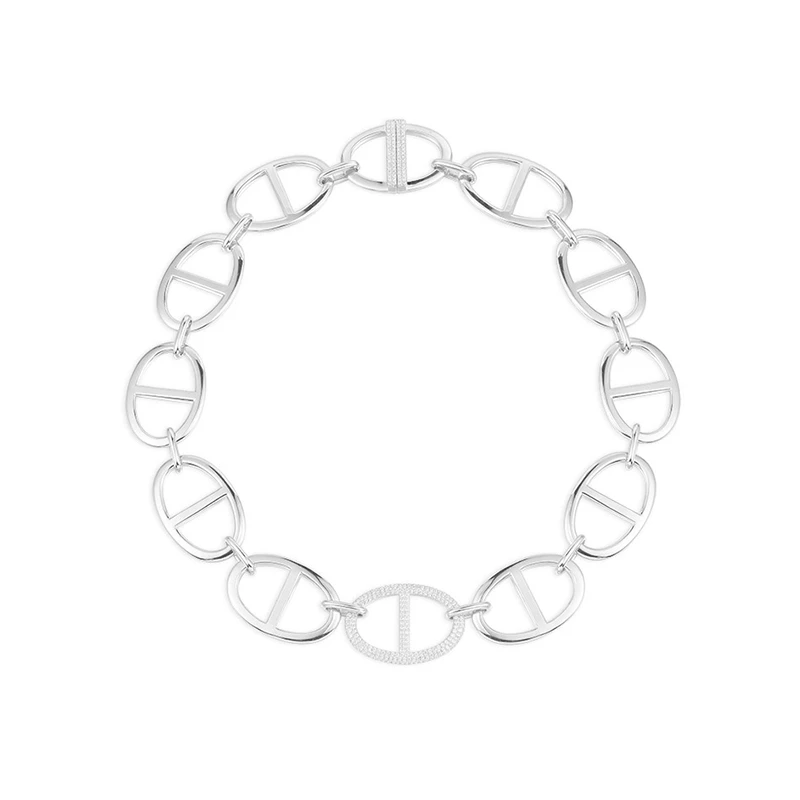 APM Monaco 链子925银合成锆石 环形项链AC5986OX