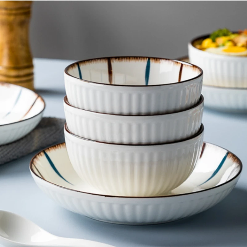 蓝和陶瓷餐4.5英寸米饭碗家用陶瓷吃饭欧式简约情侣碗