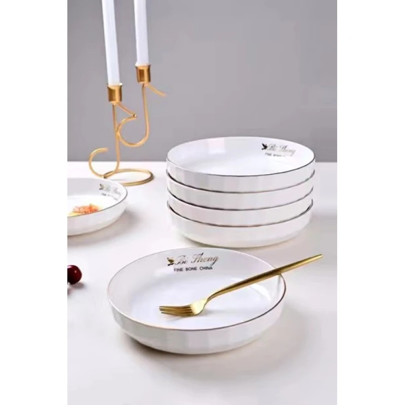 金边幸运鸟流金溢彩7英寸圆盘6只装 陶瓷餐具