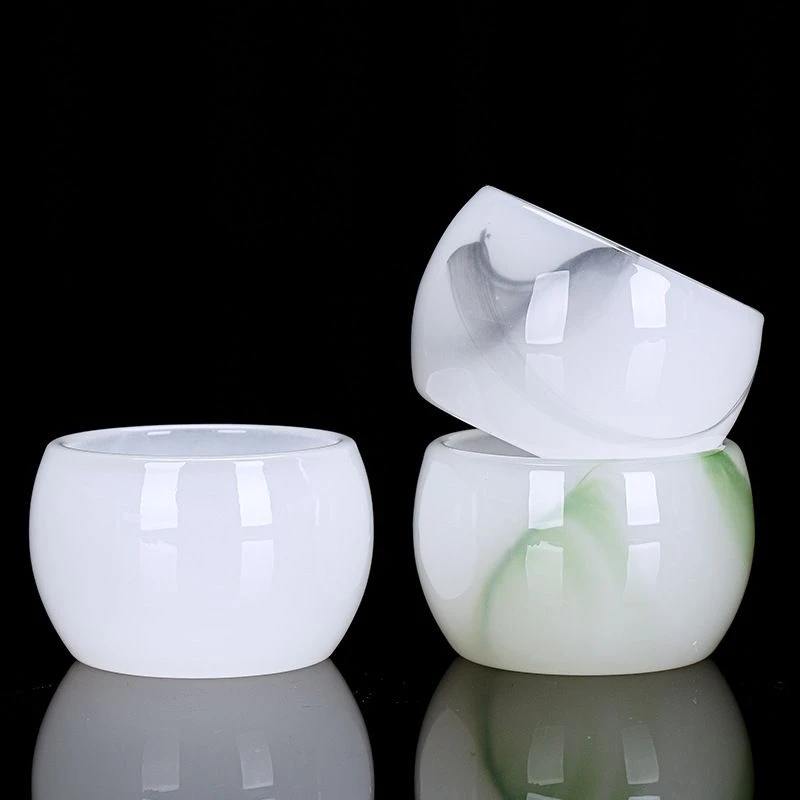 2024新款高端古法琉璃中式单杯防烫古风加厚隔热复古玉石主人杯