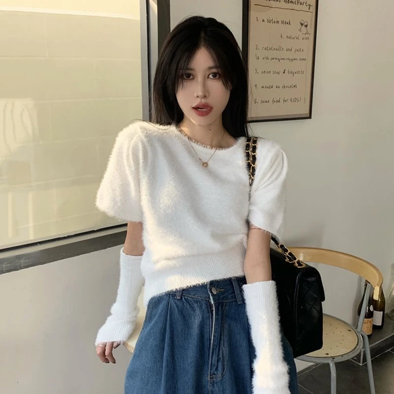 【爆款热卖中】毛衣女装秋冬2023新款港风设计感小众毛茸茸显瘦百搭