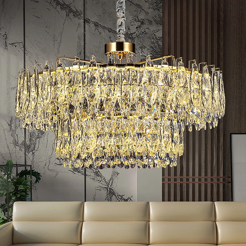 国爵新款高端轻奢简约水晶吊灯进口K9水晶客厅水晶吊灯餐厅吊灯