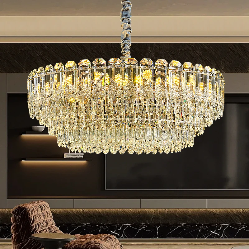 国爵轻奢水晶吊灯2024年新款后现代简约设计师高档大气餐厅客厅