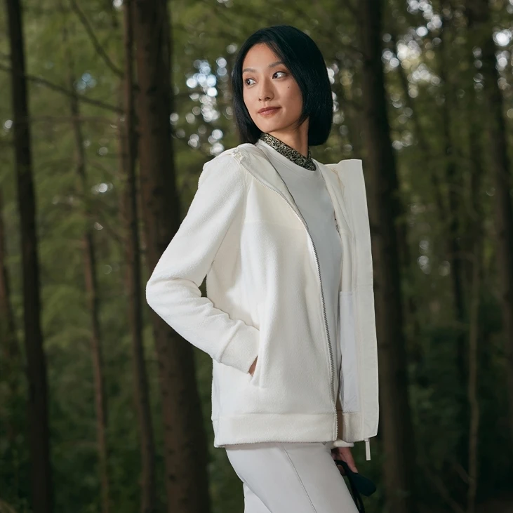 【特别申请款】AIGLE艾高全拉抓绒衣秋冬女士户外时尚保暖连帽外