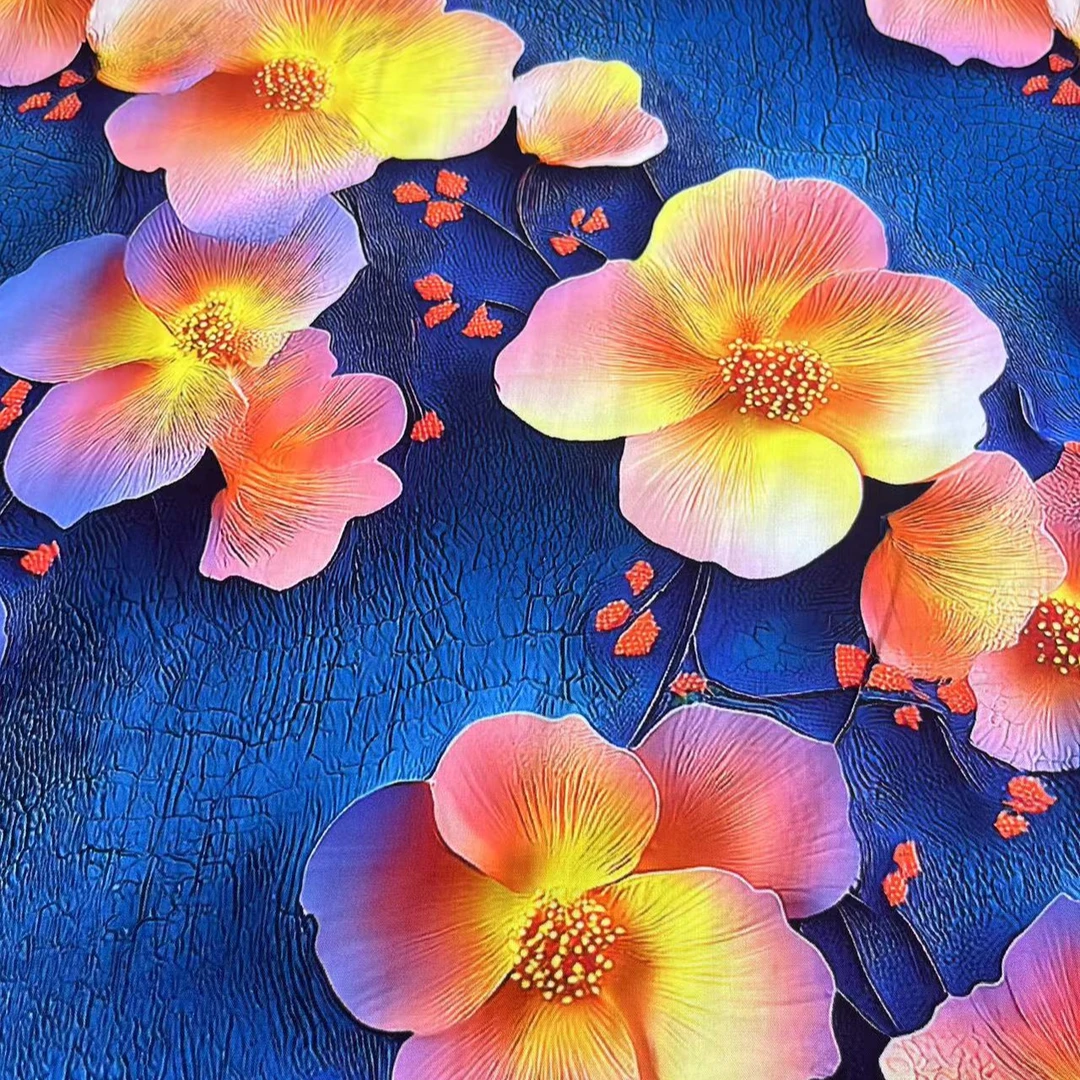 《小伟设计》157号花貌蓬心厚款绵绸面料布料 定制商品不支持退换