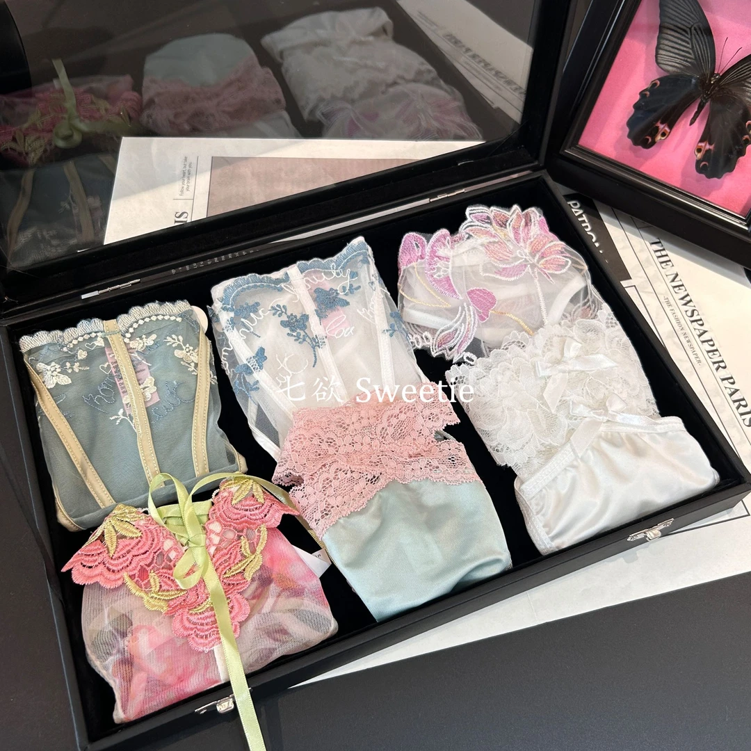 Sweetie/ 【丹青绘梦】新中式中国风刺绣蕾丝女士时尚内裤