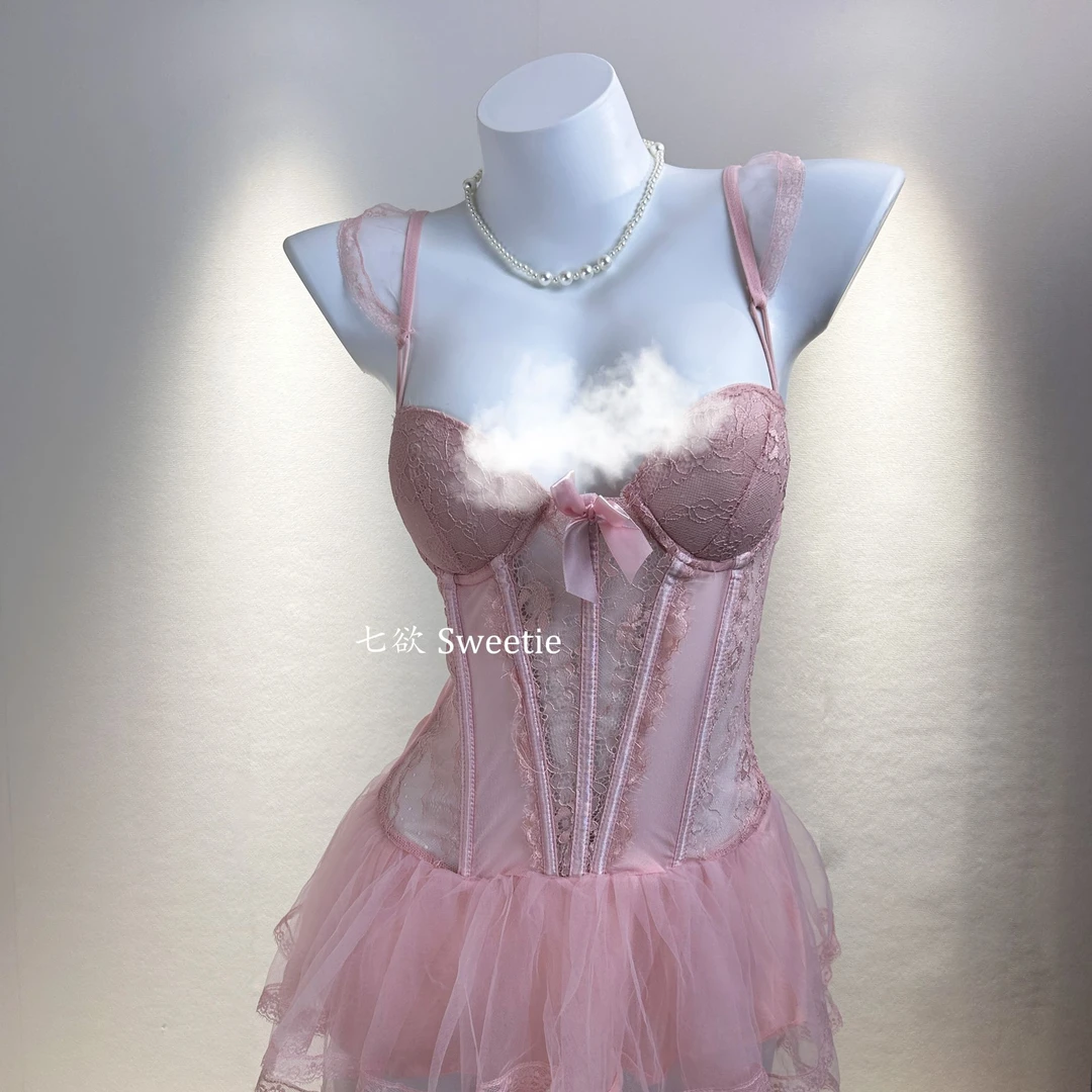 Sweetie/  新款吊带蓬蓬裙睡裙套装性感